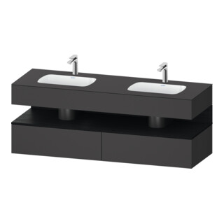 Duravit Einbauwaschtisch-Möbel-Set Qatego 160x55x60cm, Kon-WTU, B, Ei schw/grap ma