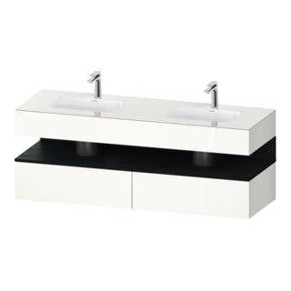 Duravit Einbauwaschtisch-Möbel-Set Qatego 160x55x60cm, Kon-WTU, B, Ei sw/we hgl