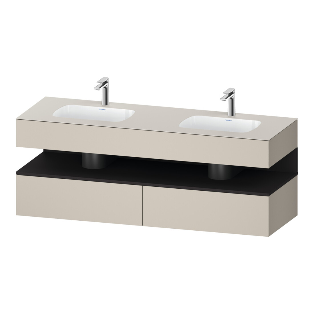 Duravit Einbauwaschtisch-Möbel-Set Qatego 160x55x60cm, Kon-WTU, B, gra m/ta ma