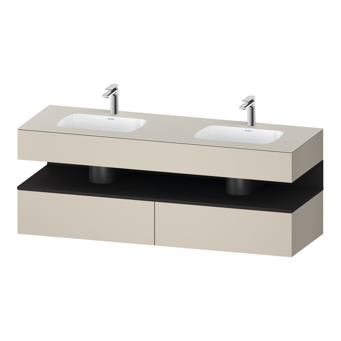 Duravit Einbauwaschtisch-Möbel-Set Qatego 160x55x60cm, Kon-WTU, B, gra m/ta matt