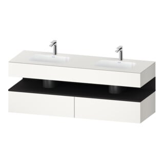 Duravit Einbauwaschtisch-Möbel-Set Qatego 160x55x60cm, Kon-WTU, B, gra m/we matt