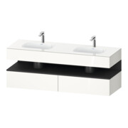 Duravit Einbauwaschtisch-Möbel-Set Qatego 160x55x60cm, Kon-WTU, B, gra matt/we hgl