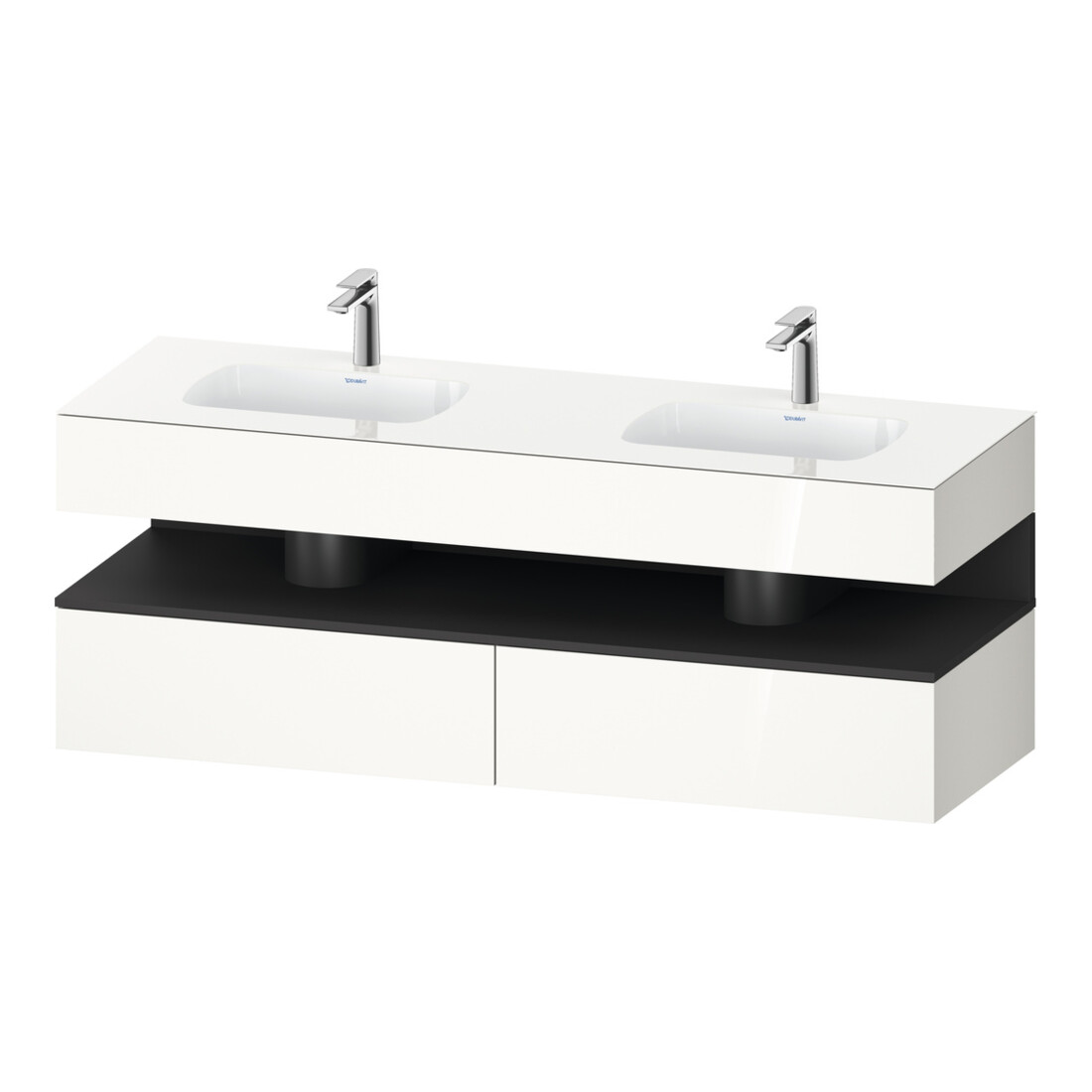 Duravit Einbauwaschtisch-Möbel-Set Qatego 160x55x60cm, Kon-WTU, B, gra matt/we hgl