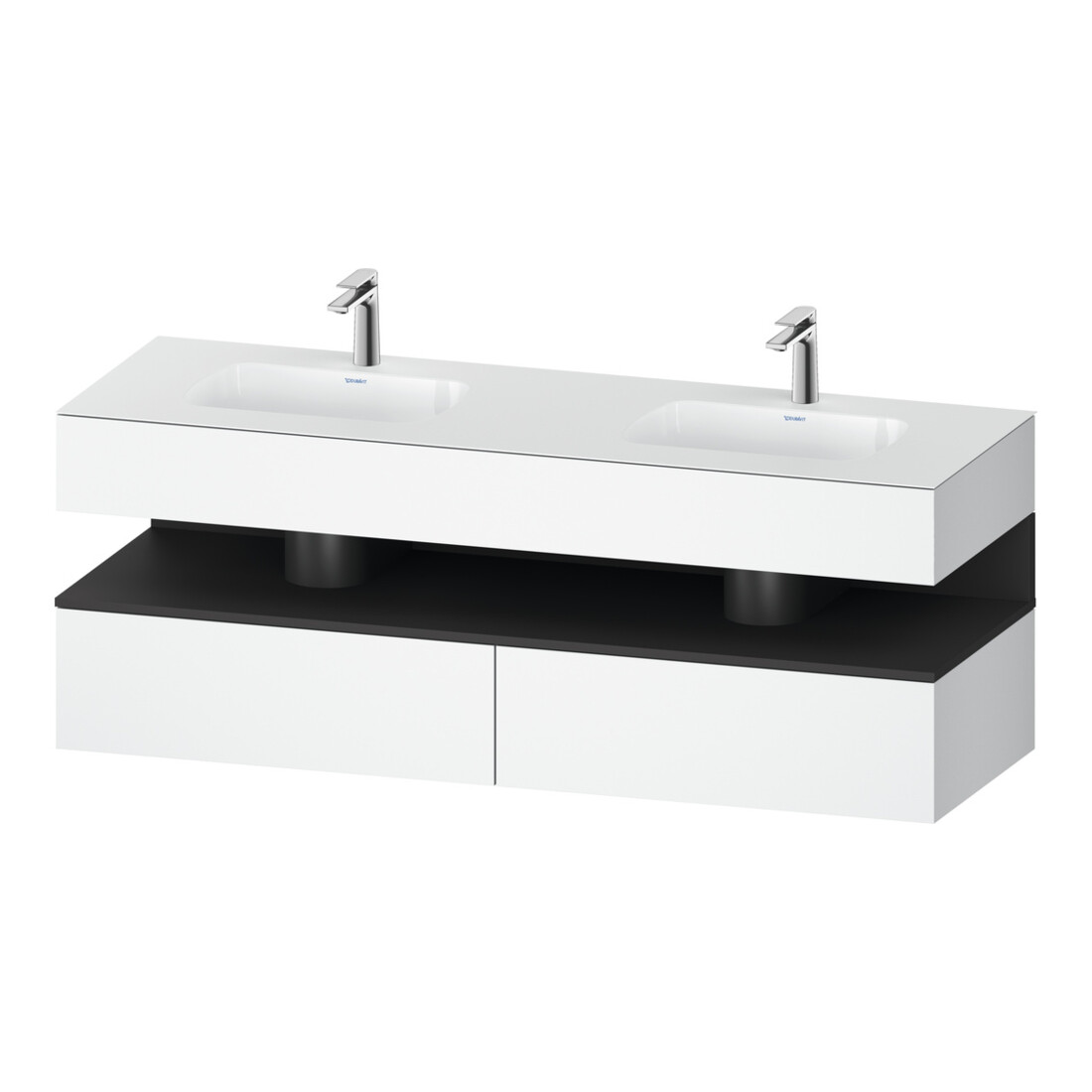 Duravit Einbauwaschtisch-Möbel-Set Qatego 160x55x60cm, Kon-WTU, B, gra matt/we ma