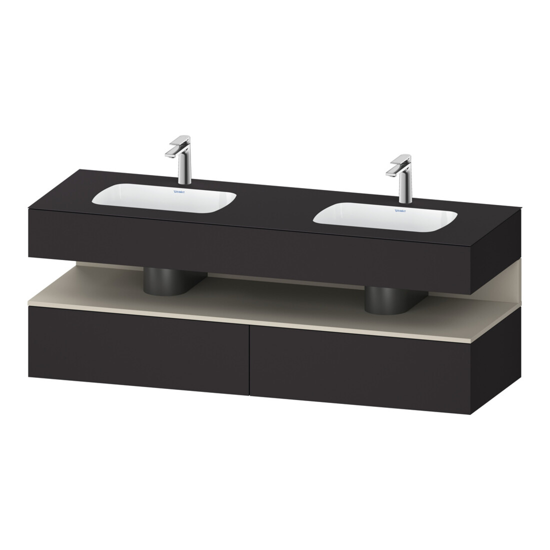 Duravit Einbauwaschtisch-Möbel-Set Qatego 160x55x60cm, Kon-WTU, B, T m/Gr matt