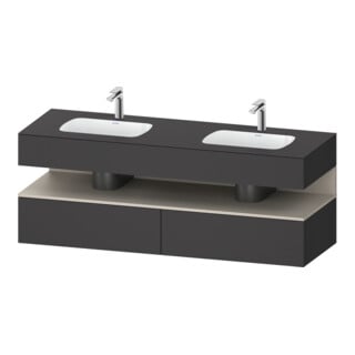 Duravit Einbauwaschtisch-Möbel-Set Qatego 160x55x60cm, Kon-WTU, B, Tau m/Grap ma