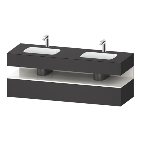Duravit Einbauwaschtisch-Möbel-Set Qatego 160x55x60cm, Kon-WTU, B, w g/Gra ma