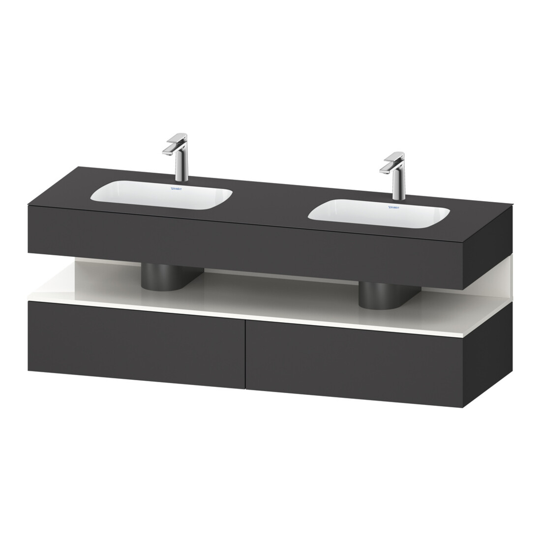 Duravit Einbauwaschtisch-Möbel-Set Qatego 160x55x60cm, Kon-WTU, B, w g/Gra ma