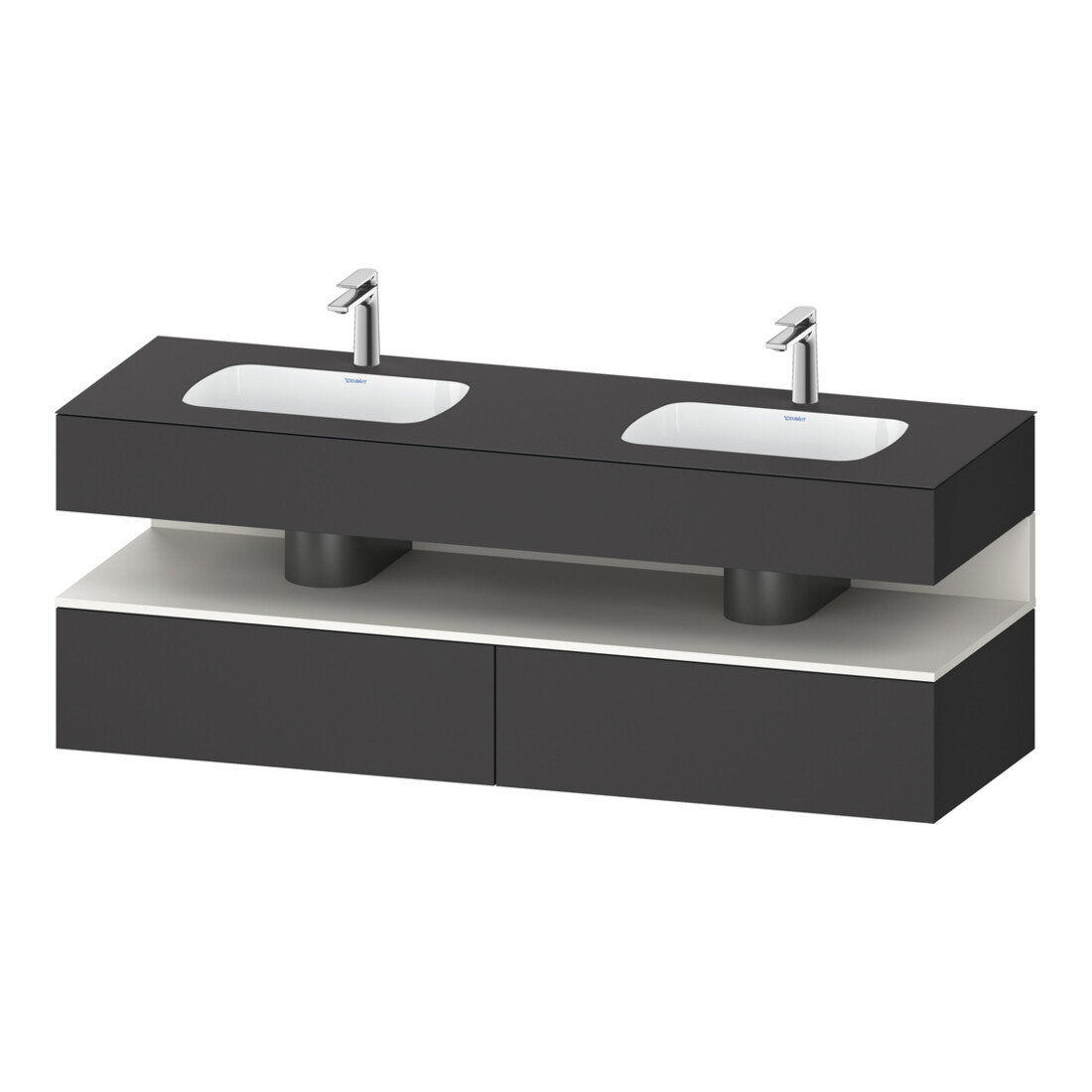 Duravit Einbauwaschtisch-Möbel-Set Qatego 160x55x60cm, Kon-WTU, B, w m/Gr ma