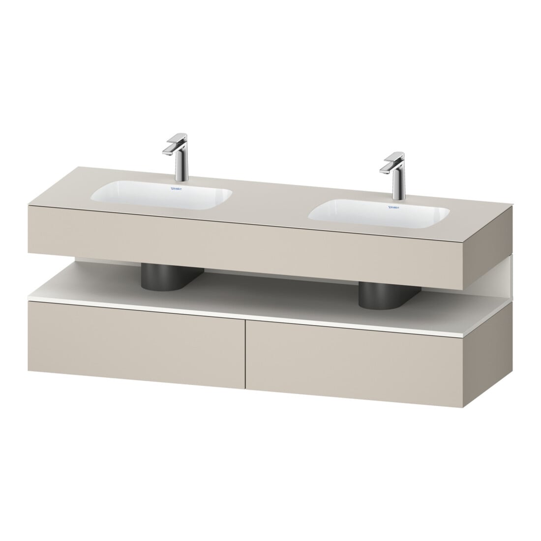 Duravit Einbauwaschtisch-Möbel-Set Qatego 160x55x60cm, Kon-WTU, B, w matt/taupe ma