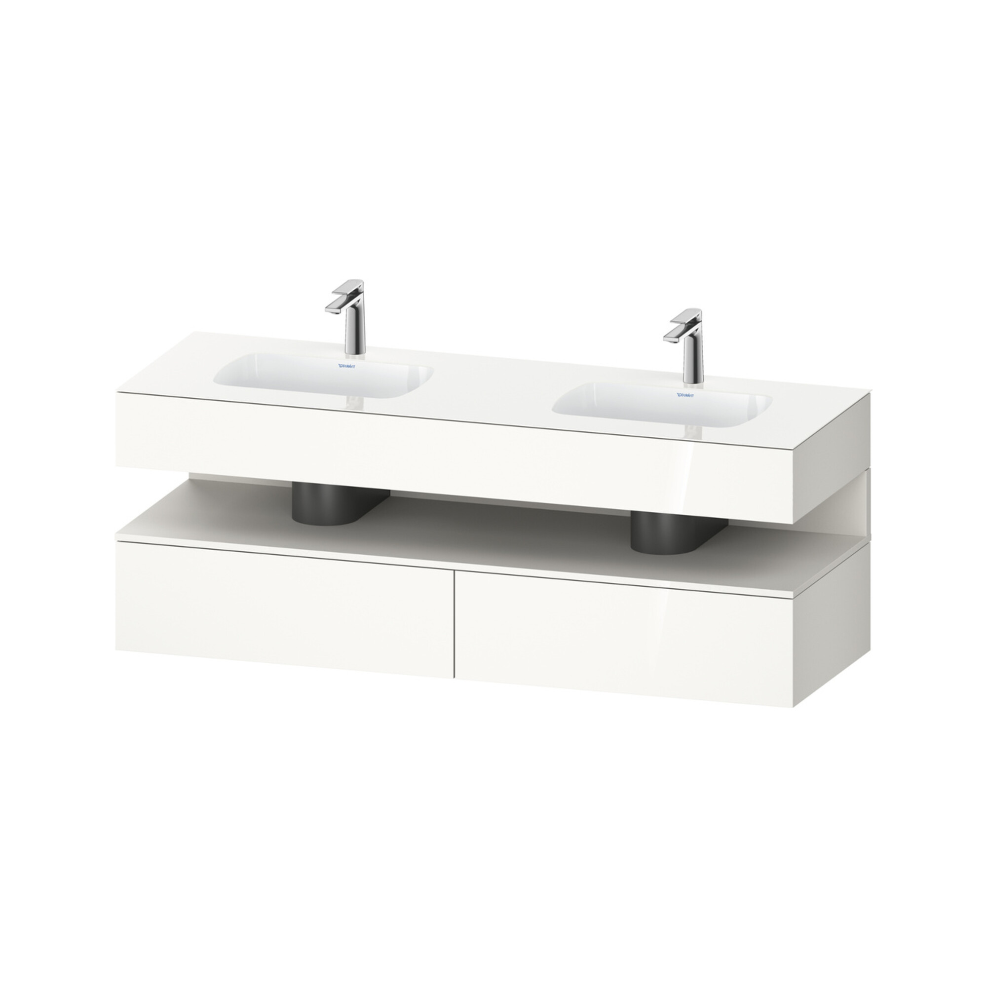 Duravit Einbauwaschtisch-Möbel-Set Qatego 160x55x60cm, Kon-WTU, B, w matt/weiß hgl