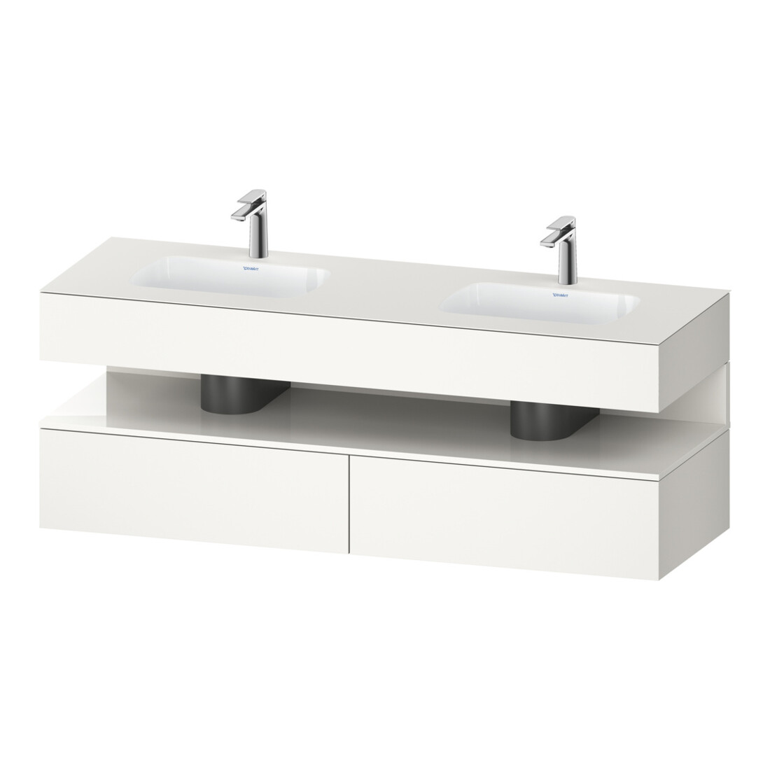 Duravit Einbauwaschtisch-Möbel-Set Qatego 160x55x60cm, Kon-WTU, B, we hgl/we matt