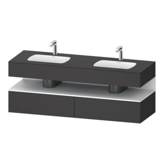 Duravit Einbauwaschtisch-Möbel-Set Qatego 160x55x60cm, Kon-WTU, B, we m/Grap ma