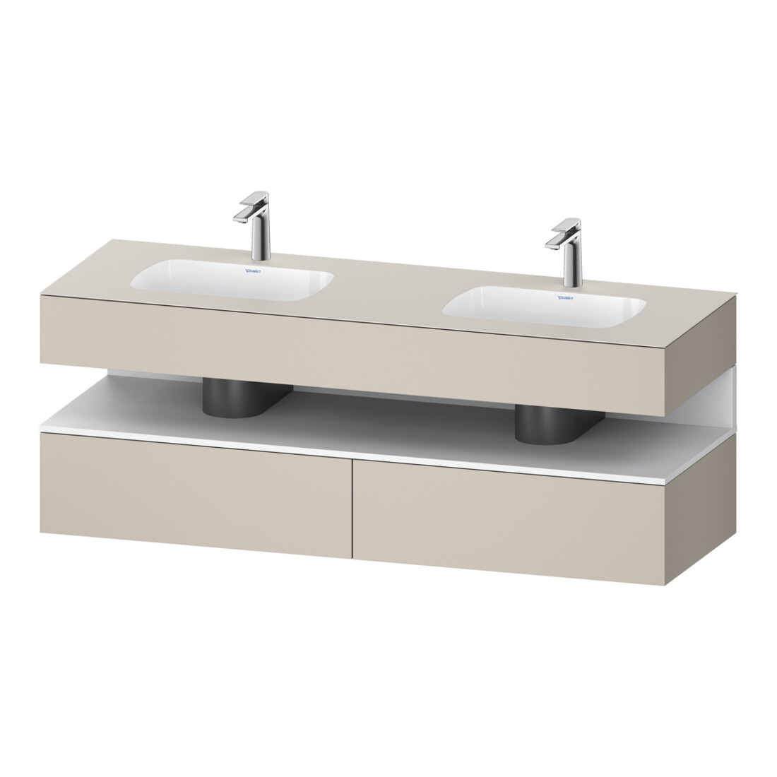 Duravit Einbauwaschtisch-Möbel-Set Qatego 160x55x60cm, Kon-WTU, B, we m/tau ma