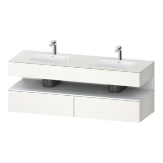 Duravit Einbauwaschtisch-Möbel-Set Qatego 160x55x60cm, Kon-WTU, B, we matt/we matt