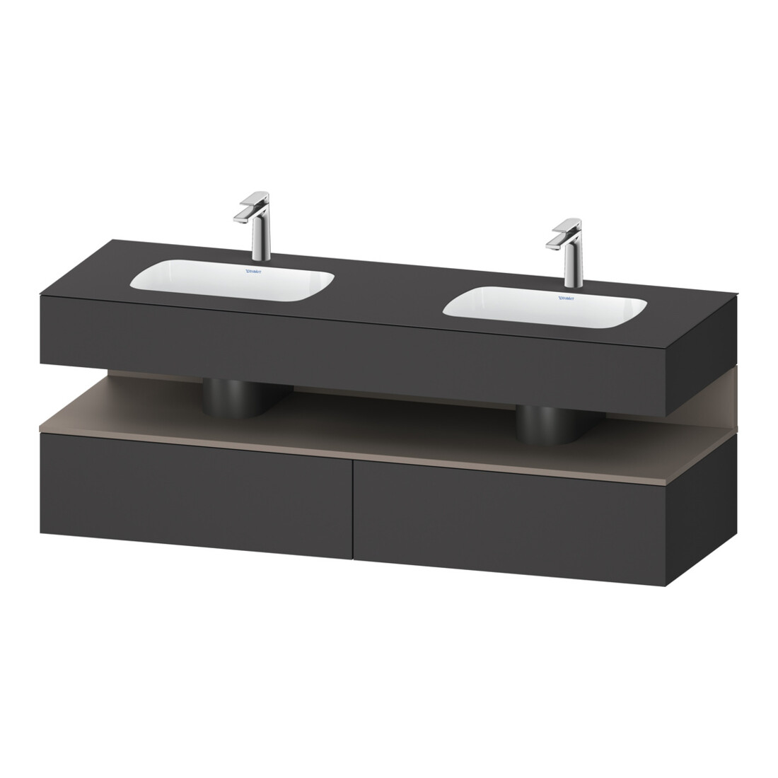Duravit Einbauwaschtisch-Möbel-Set Qatego 160x55x60cm, Kon-WTU, bas. m/Grap ma