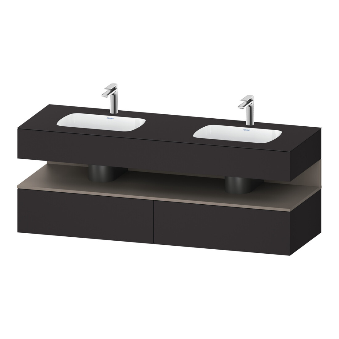 Duravit Einbauwaschtisch-Möbel-Set Qatego 160x55x60cm, Kon-WTU, bas. m/Grap matt