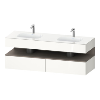 Duravit Einbauwaschtisch-Möbel-Set Qatego 160x55x60cm, Kon-WTU, bas. matt/we hgl