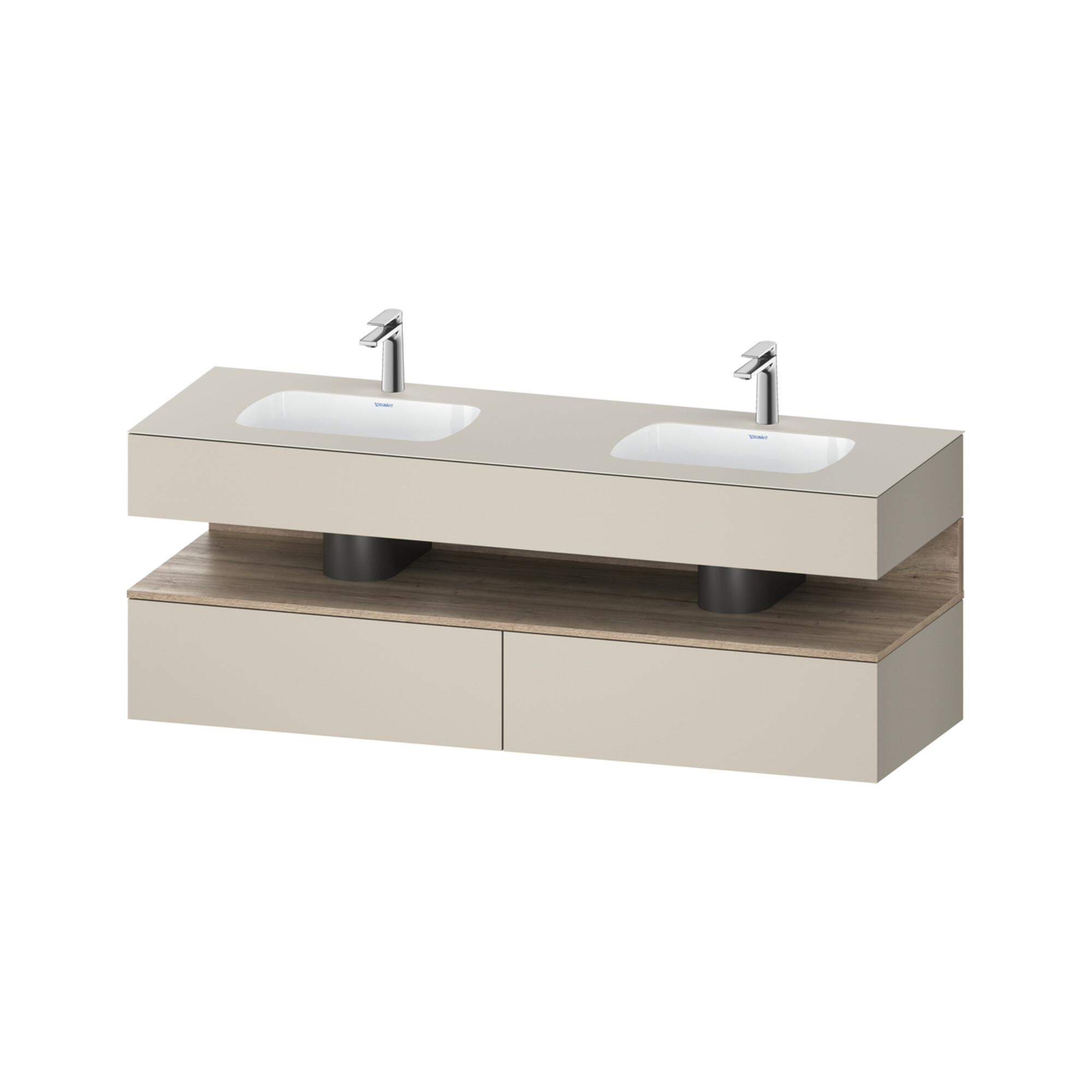 Duravit Einbauwaschtisch-Möbel-Set Qatego 160x55x60cm, Kon-WTU, Ei Marmo/tau matt