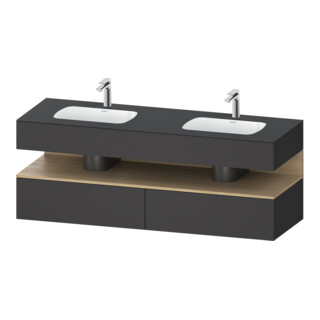 Duravit Einbauwaschtisch-Möbel-Set Qatego 160x55x60cm, Kon-WTU, Ei nat/grap ma