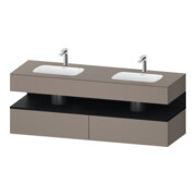 Duravit Einbauwaschtisch-Möbel-Set Qatego 160x55x60cm, Kon-WTU, Ei sw/Basalt ma