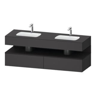 Duravit Einbauwaschtisch-Möbel-Set Qatego 160x55x60cm, Kon-WTU, gra m/Gr ma