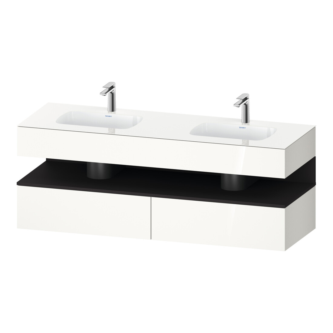 Duravit Einbauwaschtisch-Möbel-Set Qatego 160x55x60cm, Kon-WTU, gra matt/weiß hgl