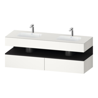 Duravit Einbauwaschtisch-Möbel-Set Qatego 160x55x60cm, Kon-WTU, gra matt/weiß matt