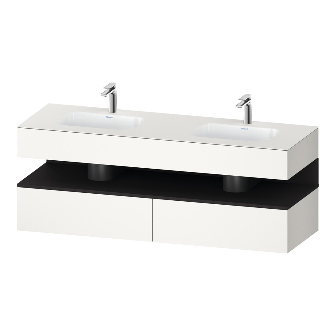 Duravit Einbauwaschtisch-Möbel-Set Qatego 160x55x60cm, Kon-WTU, gra matt/weiß matt
