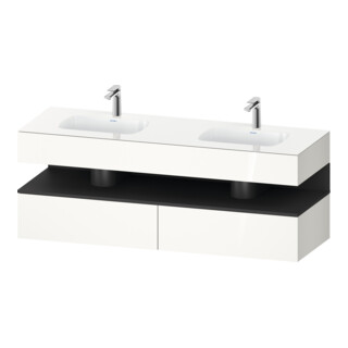 Duravit Einbauwaschtisch-Möbel-Set Qatego 160x55x60cm, Kon-WTU, graph matt/we hgl