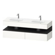 Duravit Einbauwaschtisch-Möbel-Set Qatego 160x55x60cm, Kon-WTU, graph matt/we hgl