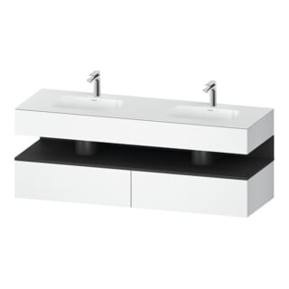Duravit Einbauwaschtisch-Möbel-Set Qatego 160x55x60cm, Kon-WTU, graph matt/we ma