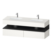Duravit Einbauwaschtisch-Möbel-Set Qatego 160x55x60cm, Kon-WTU, graph matt/we matt