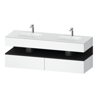 Duravit Einbauwaschtisch-Möbel-Set Qatego 160x55x60cm, Kon-WTU, graph matt/weiß ma