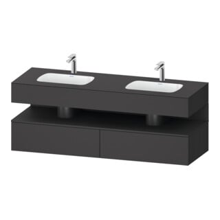 Duravit Einbauwaschtisch-Möbel-Set Qatego 160x55x60cm, Kon-WTU, Nischenb, graph ma