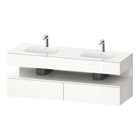 Duravit Einbauwaschtisch-Möbel-Set Qatego 160x55x60cm, Kon-WTU, Nischenb, we hgl