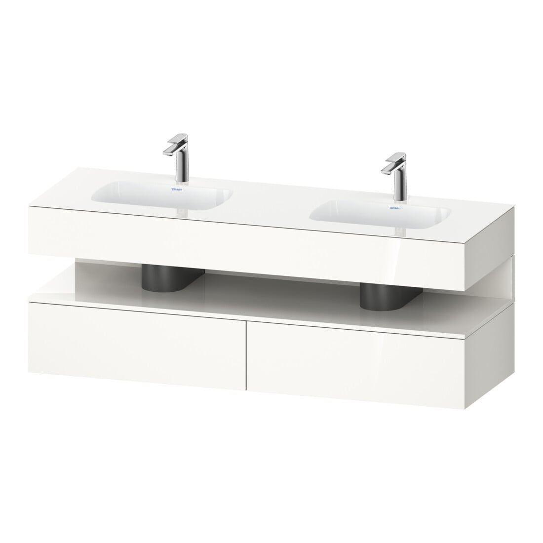 Duravit Einbauwaschtisch-Möbel-Set Qatego 160x55x60cm, Kon-WTU, Nischenb, we hgl