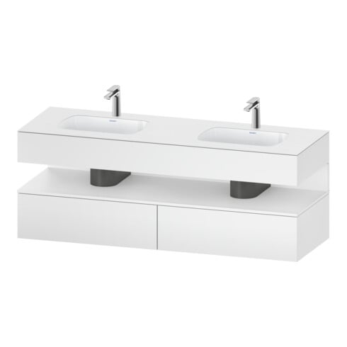 Duravit Einbauwaschtisch-Möbel-Set Qatego 160x55x60cm, Kon-WTU, Nischenb, we ma