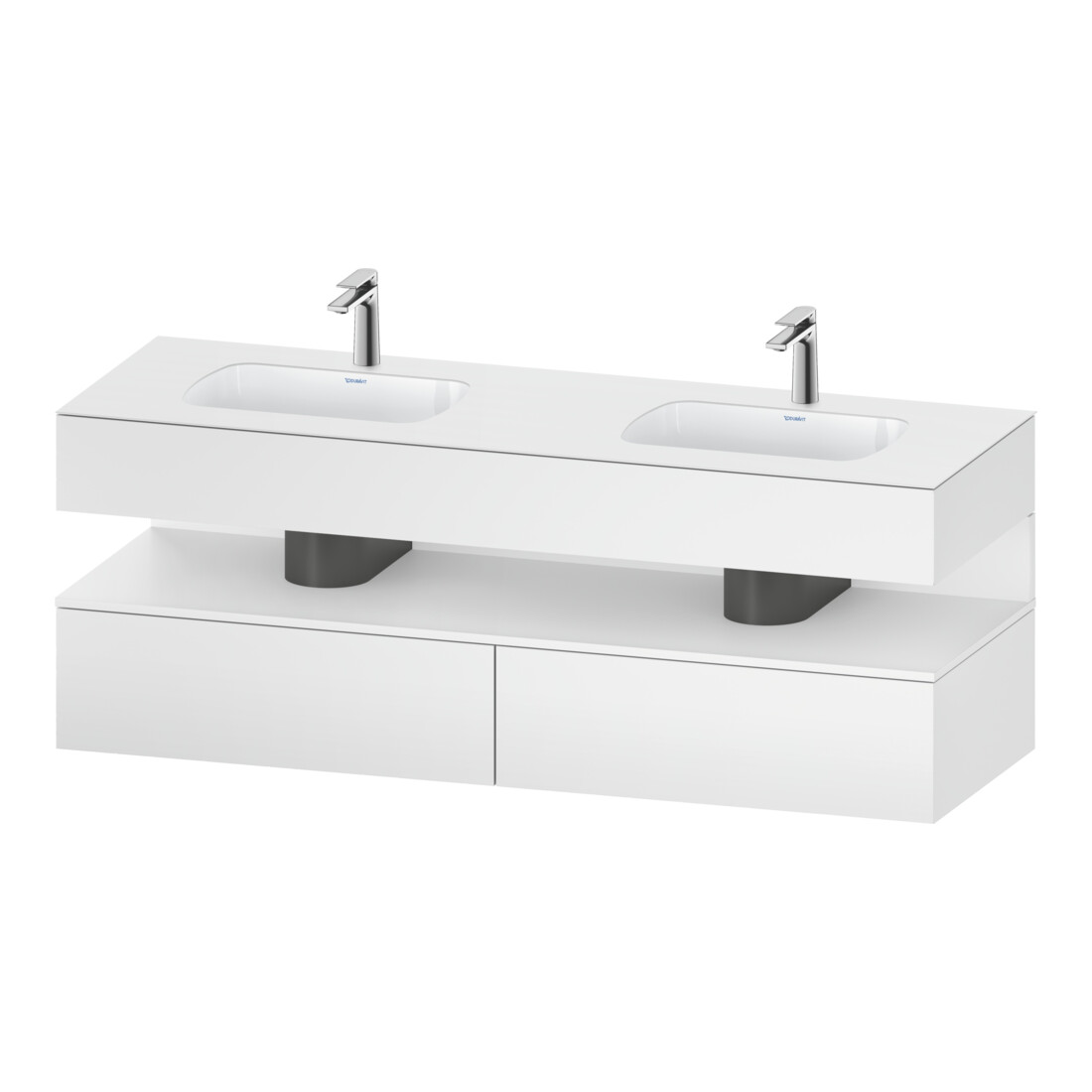 Duravit Einbauwaschtisch-Möbel-Set Qatego 160x55x60cm, Kon-WTU, Nischenb, we ma