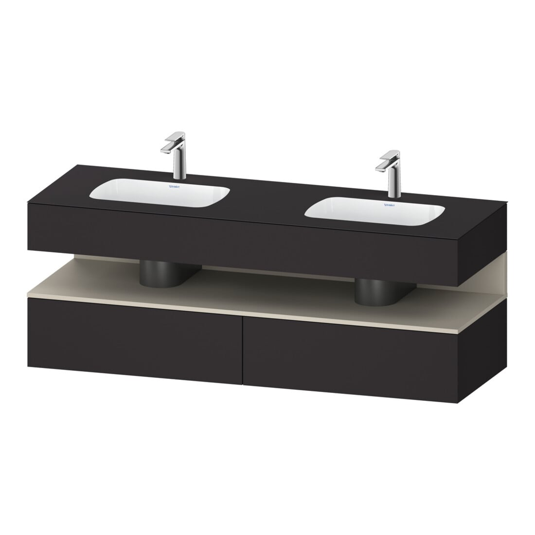 Duravit Einbauwaschtisch-Möbel-Set Qatego 160x55x60cm, Kon-WTU, T m/Gr matt