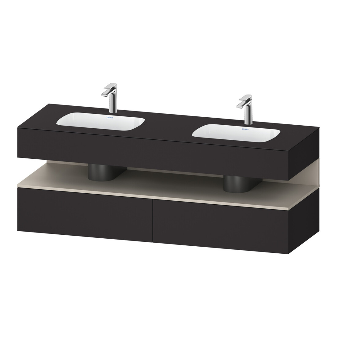 Duravit Einbauwaschtisch-Möbel-Set Qatego 160x55x60cm, Kon-WTU, Tau m/Grap matt
