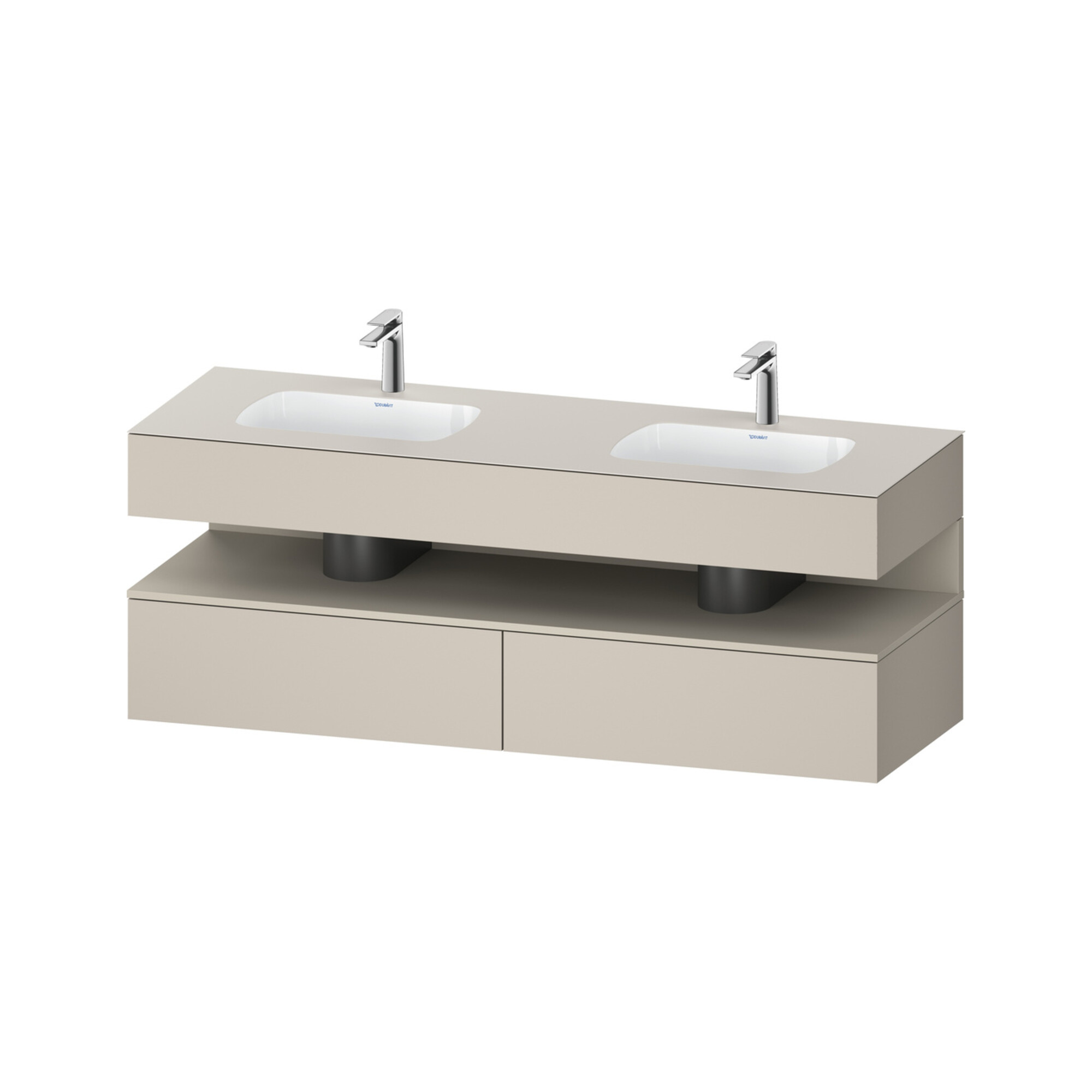 Duravit Einbauwaschtisch-Möbel-Set Qatego 160x55x60cm, Kon-WTU, Tau matt/taupe ma