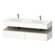 Duravit Einbauwaschtisch-Möbel-Set Qatego 160x55x60cm, Kon-WTU, Tau matt/we hgl