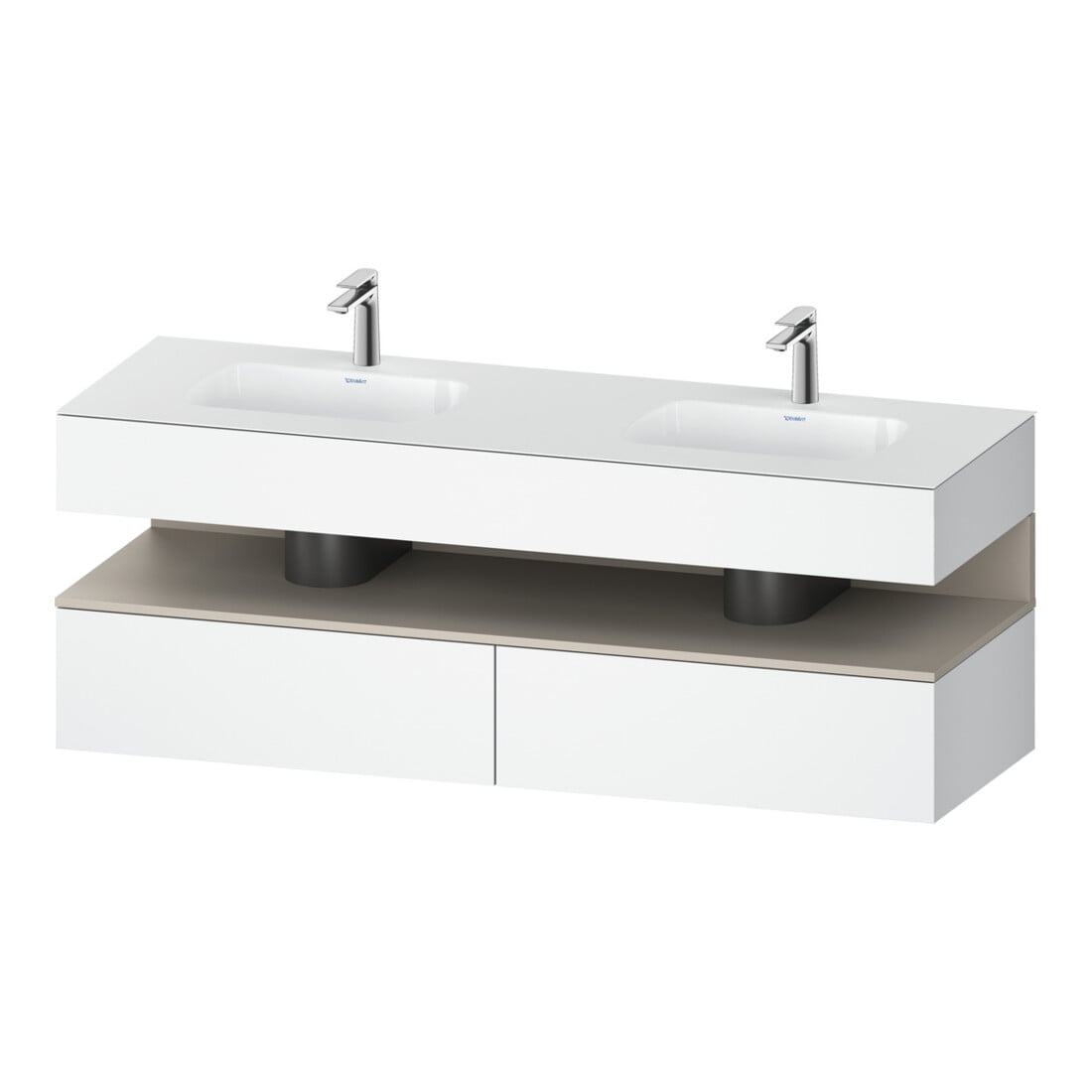 Duravit Einbauwaschtisch-Möbel-Set Qatego 160x55x60cm, Kon-WTU, Tau matt/we ma