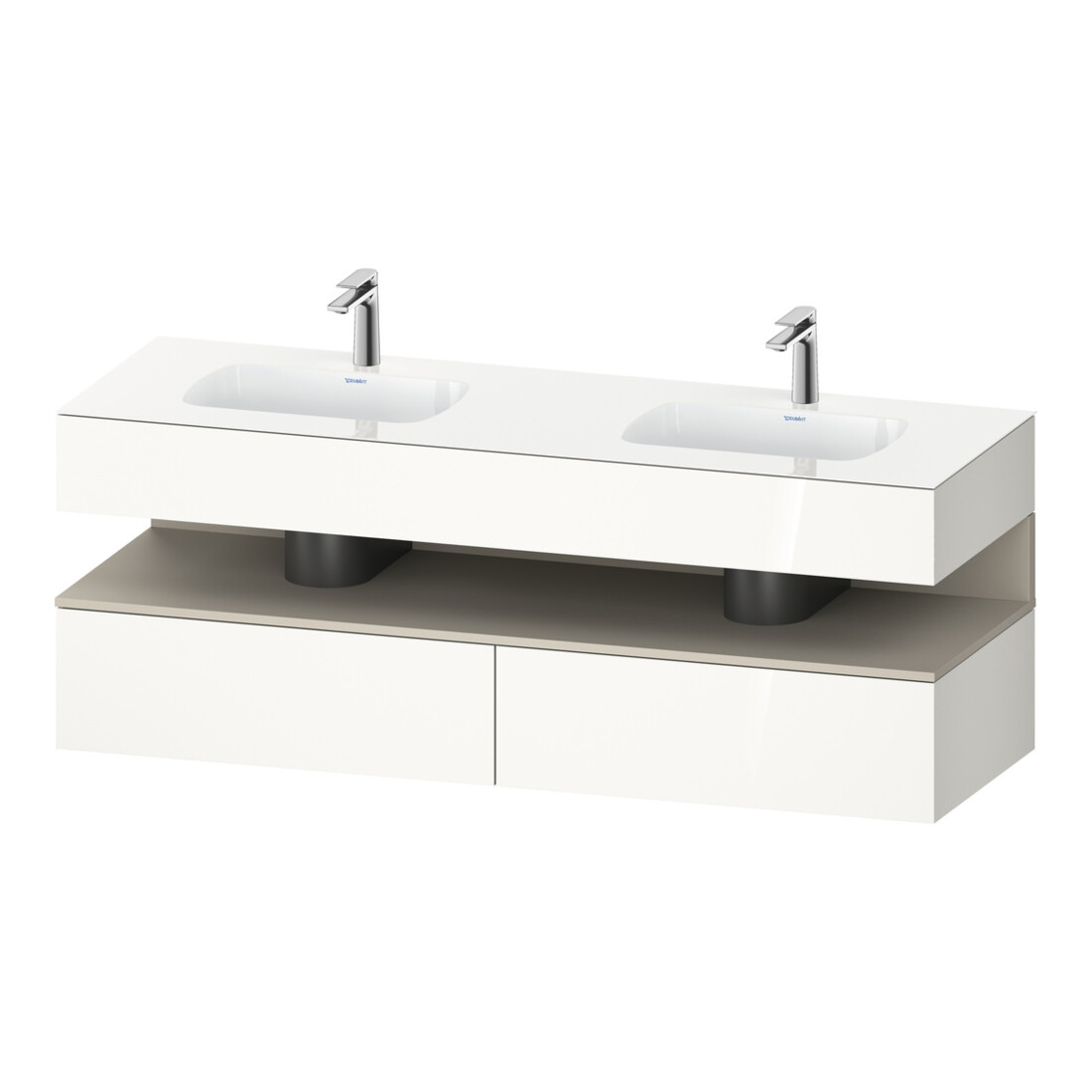 Duravit Einbauwaschtisch-Möbel-Set Qatego 160x55x60cm, Kon-WTU, Tau matt/weiß hgl