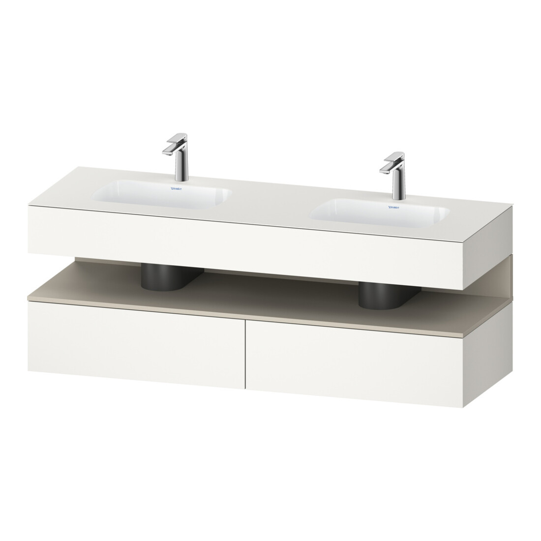 Duravit Einbauwaschtisch-Möbel-Set Qatego 160x55x60cm, Kon-WTU, Tau matt/weiß matt