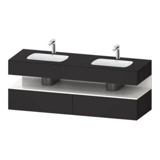 Duravit Einbauwaschtisch-Möbel-Set Qatego 160x55x60cm, Kon-WTU, w Hgl/Graphit matt