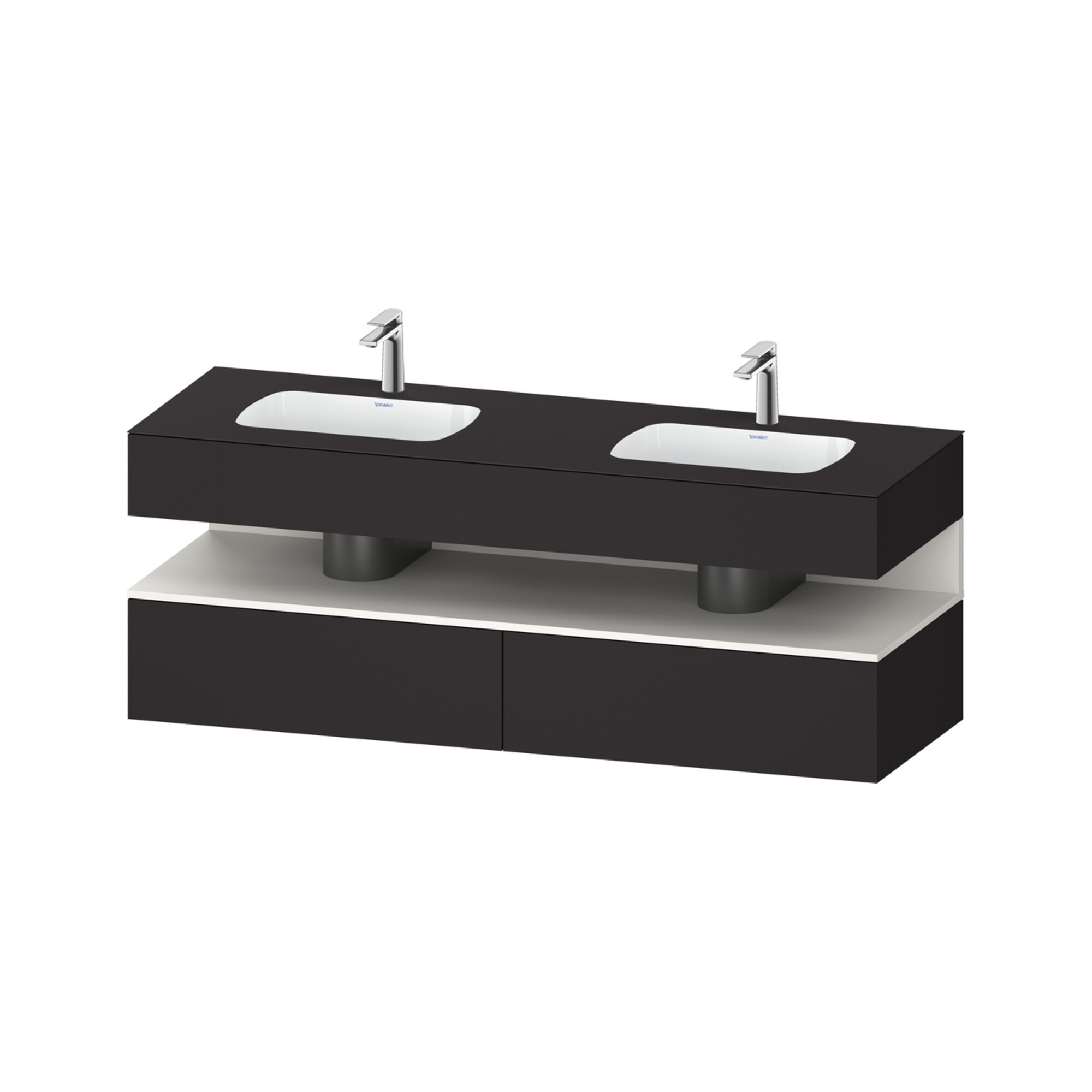 Duravit Einbauwaschtisch-Möbel-Set Qatego 160x55x60cm, Kon-WTU, w m/Gr matt