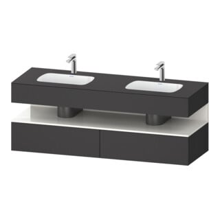 Duravit Einbauwaschtisch-Möbel-Set Qatego 160x55x60cm, Kon-WTU, we Hgl/Graphit ma