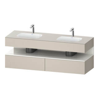 Duravit Einbauwaschtisch-Möbel-Set Qatego 160x55x60cm, Kon-WTU, we Hgl/taupe ma